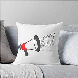 Sue Sylvester Sloppy Bullhorn Throw Pillow