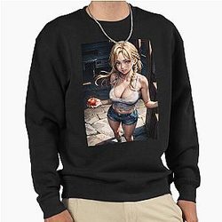 Anime Pin Up Girl Suki Tanaka 057 An Apple Day Pullover Sweatshirt