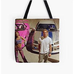 Brian and Suki 2 Fast 2 Furious All Over Print Tote Bag