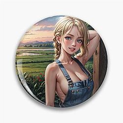 Anime PinUp Girl: Suki Tanaka 045 gardening on the farm Pin