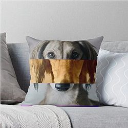 Suki Art Print Saluki Gifts Throw Pillow