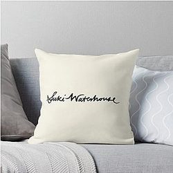 Suki Waterhouse Handwritten Black Logo Throw Pillow