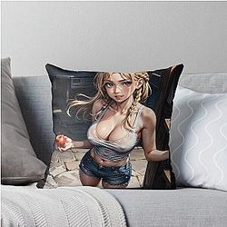 Anime Pinup Girl Suki Tanaka Throw Pillow