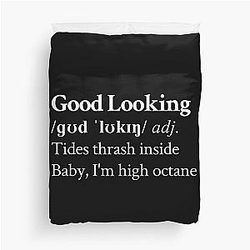 Suki Waterhouse Aesthetic Lyrics Black Duvet Cover