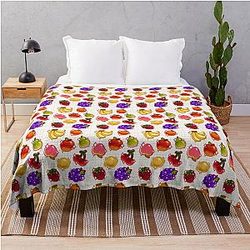I Love Fruit Throw Blanket