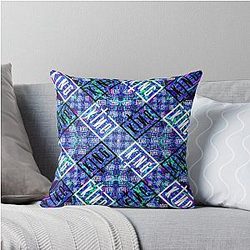 Sullivan King Blue Tie Dye Fan Art Throw Pillow