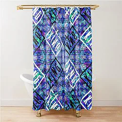 Sullivan King Blue Tie Fan Art Shower Curtain