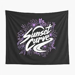 Sunset Curve - Purple Floral Tapestry
