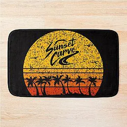 vintage retro sunset Bath Mat