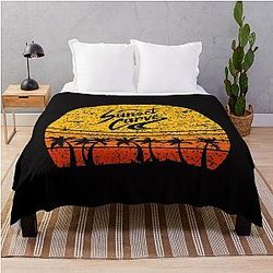 vintage sunset curve throw blanket