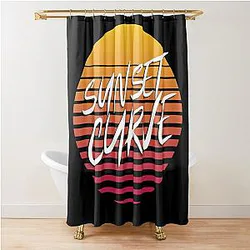 Sunset Curve Band Shower Curtain