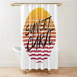 Sunset Curve Band Shower Curtain