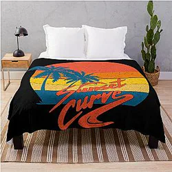 Sunset curve logo Netflix colorful throw blanket