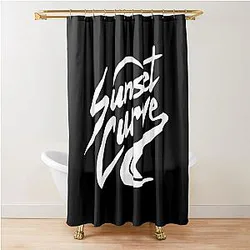 Sunset Curve White Shower Curtain