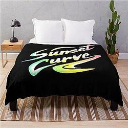 Sunset Curve Logo Rainbow Throw Blanket
