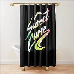 Sunset Curve Faded Rainbow Shower Curtain