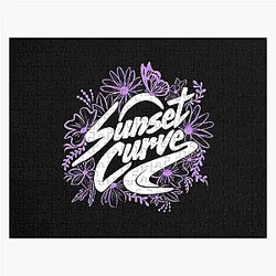 Sunset Curve Purple Florals Jigsaw Puzzle