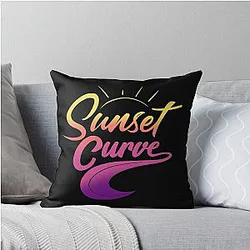 vintage sunset curve Throw Pillow