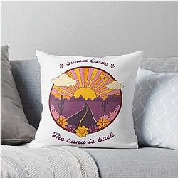 sunset curve retro design throw pillow julie and the phantoms