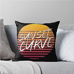 Sunset curve band throw pillow