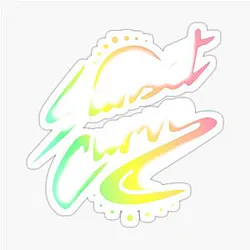 Sunset Curve Faded Rainbow Sticker