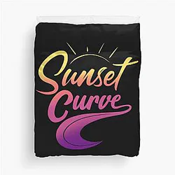 Vintage Retro Sunset Curve Duvet Cover