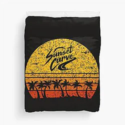 vintage sunset curve duvet cover