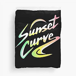 Sunset Curve Logo Faded Rainbow Duvet Cover