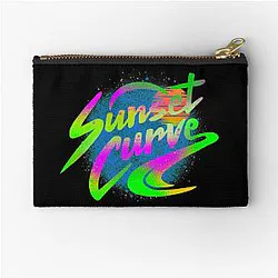 vintage sunset curve zipper pouch