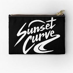 Sunset Curve White Zipper Pouch
