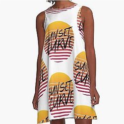 Sunset curve band A Line Dress