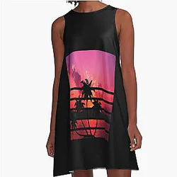Sunset Curve Band Sunset Beach A-Line Dress