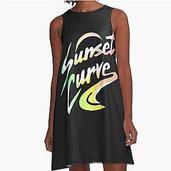 Sunset curve logo faded rainbow classic A-Line Dress