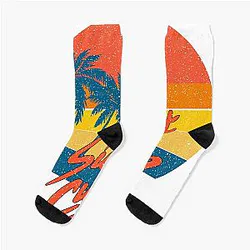 Sunset curve colorful Netflix band Socks