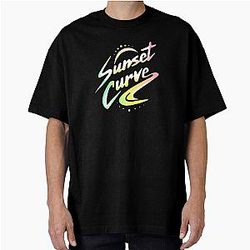 Sunset Curve Logo Rainbow Oversized T-Shirt
