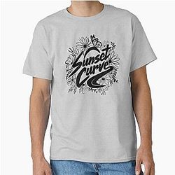 Sunset Curve Black Floral Classic T-Shirt