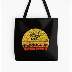 vintage sunset curve All Over Print Tote Bag