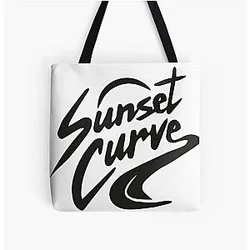 Sunset Curve Logo Over Print Tote Bag