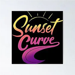 vintage sunset curve Poster