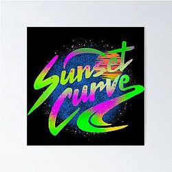 vintage sunset curve Poster