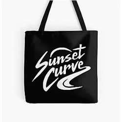 Sunset Curve White All Over Print Tote Bag