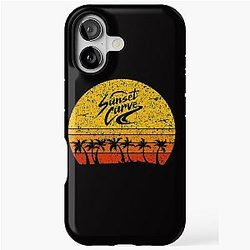 vintage retro sunset curve iPhone case