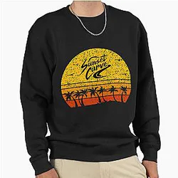 vintage sunset curve pullover sweatshirt