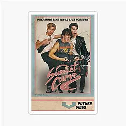Sunset Curve VHS Poster Sticker