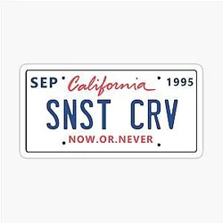 Sunset Curve License Plate Sticker