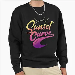 vintage retro sunset curve pullover sweatshirt
