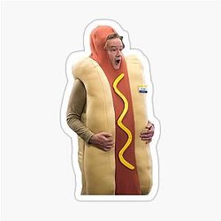 Superstore Glenn Hotdog Costume Halloween Sticker