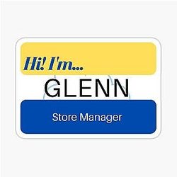 Superstore Team Member Name Tag Glenn Sticker
