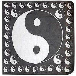 American Wholesale Superstore 12 Yin Yang Black White 22x22 Cotton Bandanna Face Mask Handkerchief