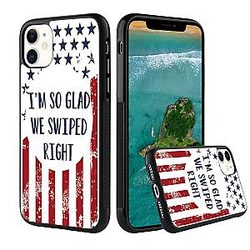 I'm Glad We Swiped Right Romantic Gifts Phone Case for iPhone 16, 15, 14, 13, 12, 11 Pro Max S25, S24, S23, S22, S21 FE Ultra Plus, Note 20 A16, A15, A13 Black